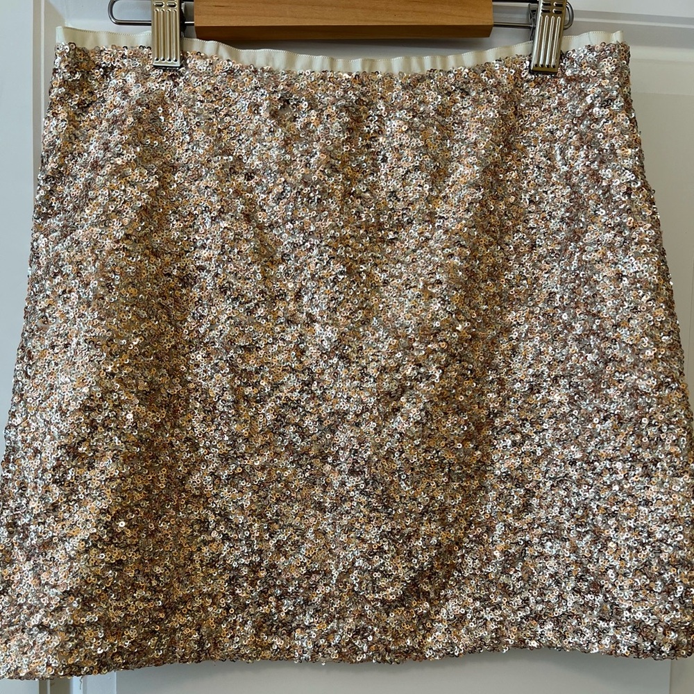 Topshop Glittering Mini Skirt in Gold and Silver
